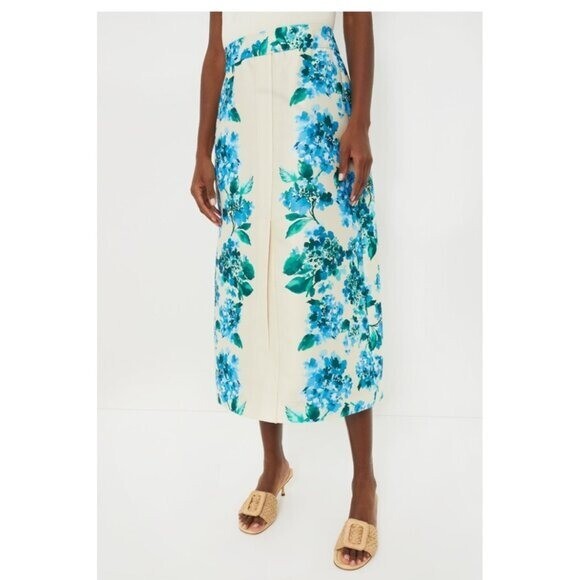 Tuckernuck | NEW Water's Edge Hydrangea Kennedy Front Slit Midi Skirt Size S